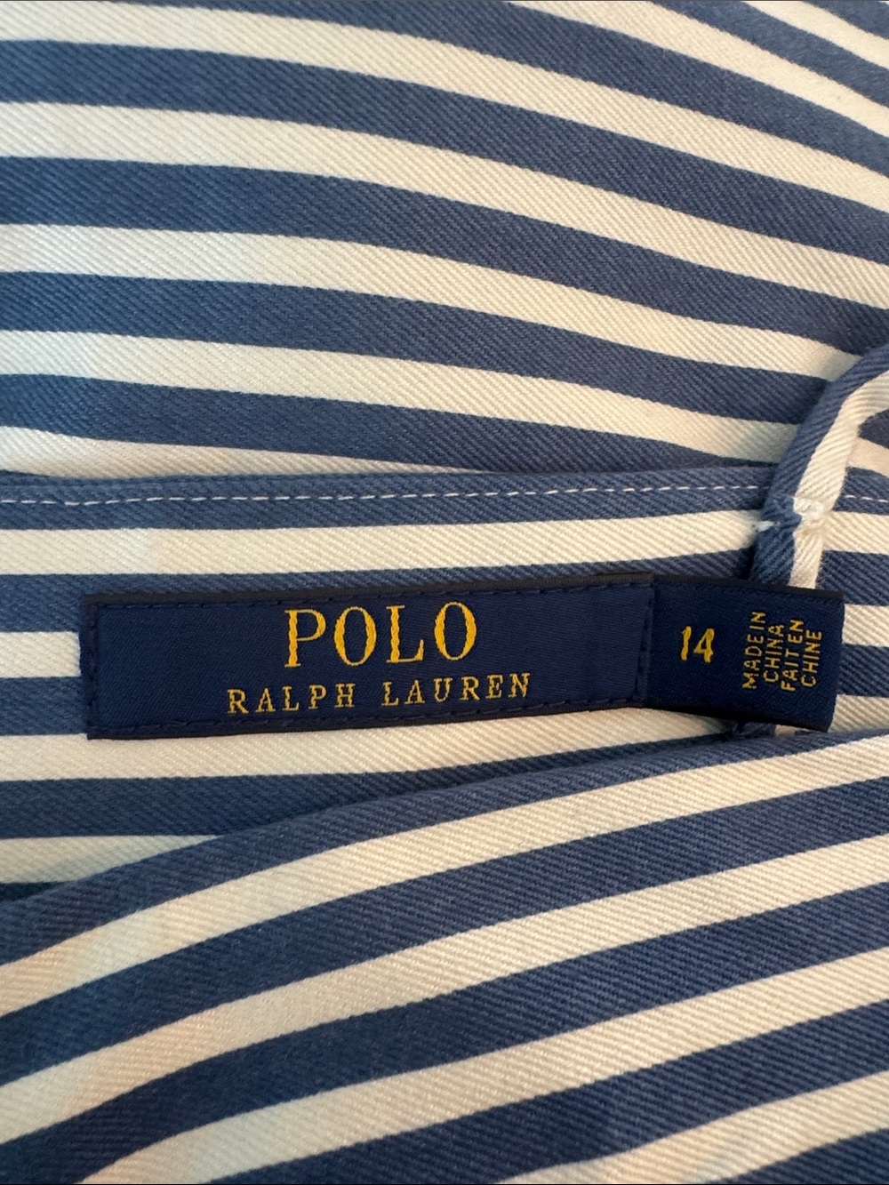 Polo Ralph Lauren Blue & White Striped Spaghetti Strap Nautical Dress Sz 14, NWT - Picture 7 of 10